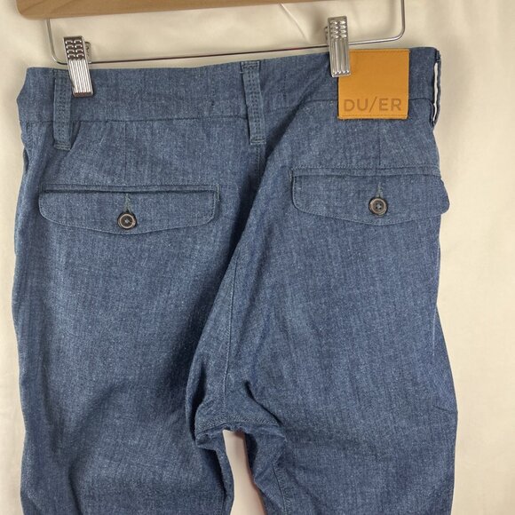 Duer Pleated Lightweight Dark Denim Pants with/ Flap Pockets Womens Size 30 X 31 - Picture 5 of 11